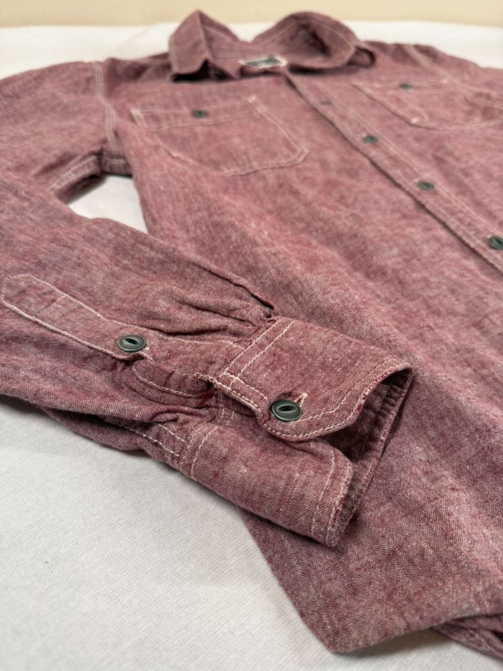 Converse Men's Button Up Long Sleeve Shirt Size Small - Red - Picture 4 of 7